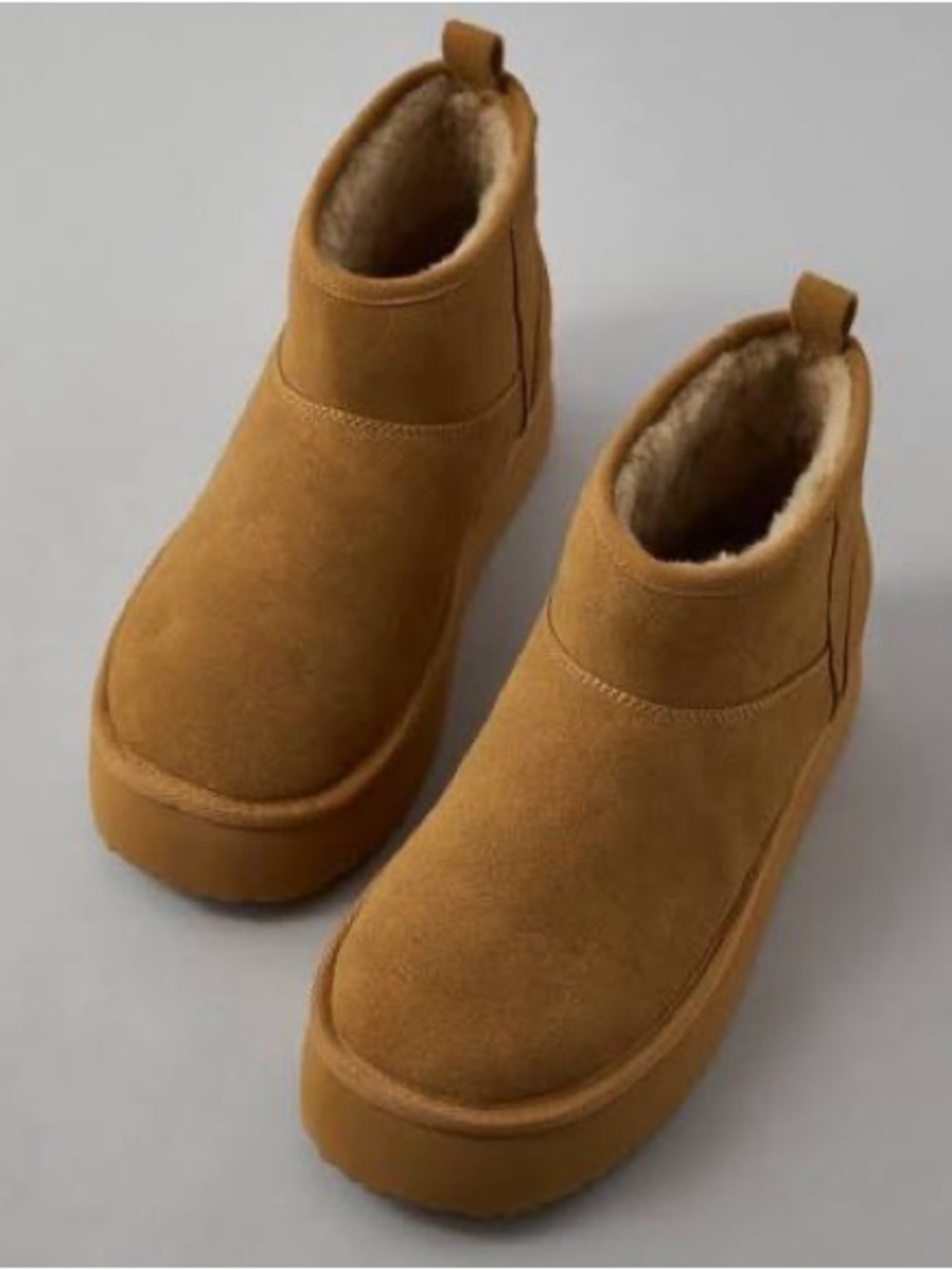 American Eagle Outfitters Women's Tan Plush-Lined Ankle Boots
